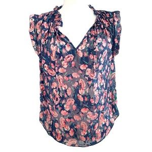 Rebecca Taylor | Tea Rose Silk-Blend Top | Size 0